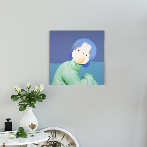 Portrait d'odalisque peint à l'acrylique accrochée au mur et réalisé par David AL