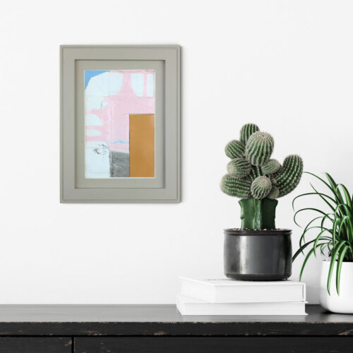 Scorie 22, petite peinture abstraite fixée au mur - David AL