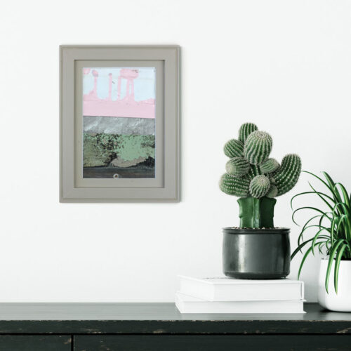 Scorie 30, petite peinture abstraite fixée au mur - David AL